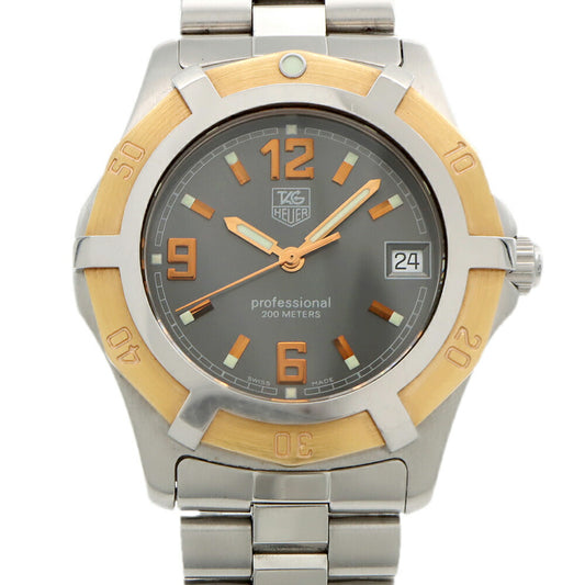 電池交換済 TAG Heuer タグホイヤー 2000 エクスクルーシブ WN1151 デイト 200m防水 グレー YGP イエローゴールド SS ステンレス コンビ メンズ クォーツ【6ヶ月保証】【腕時計】【中古】
