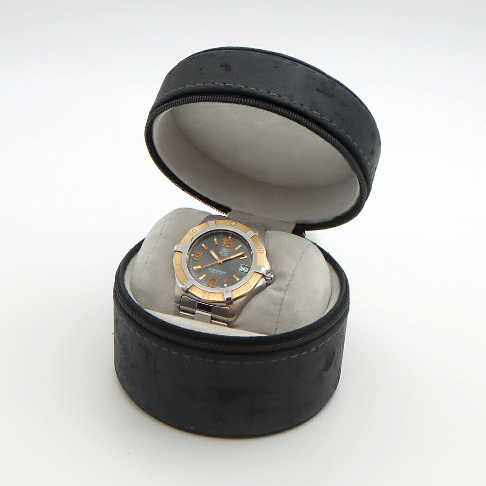 電池交換済 TAG Heuer タグホイヤー 2000 エクスクルーシブ WN1151 デイト 200m防水 グレー YGP イエローゴールド SS ステンレス コンビ メンズ クォーツ【6ヶ月保証】【腕時計】【中古】