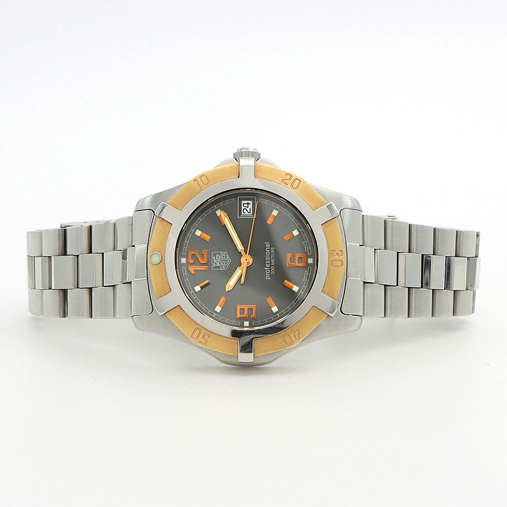 電池交換済 TAG Heuer タグホイヤー 2000 エクスクルーシブ WN1151 デイト 200m防水 グレー YGP イエローゴールド SS ステンレス コンビ メンズ クォーツ【6ヶ月保証】【腕時計】【中古】