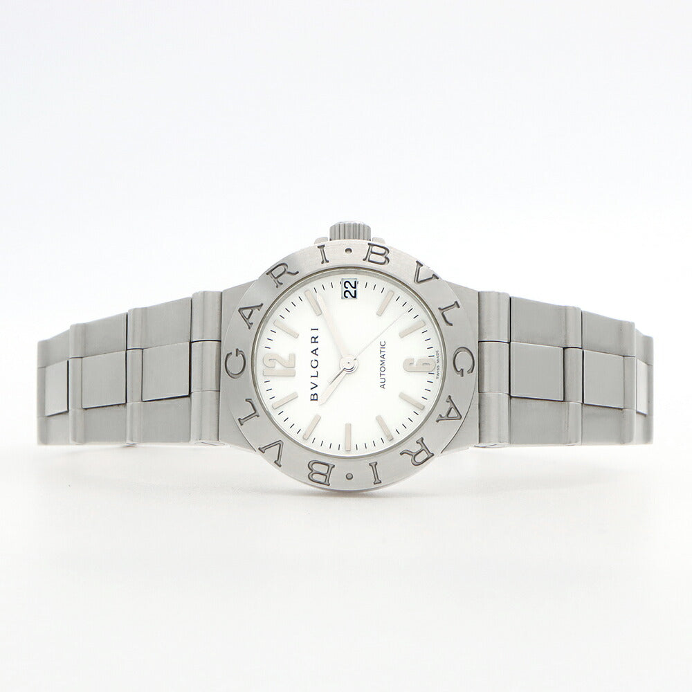 BVLGARI ブルガリ ディアゴノ スポーツ LCV29S デイト 白 ホワイト SS ステンレス レディース 自動巻き【6ヶ月保証】【腕時計】【中古】