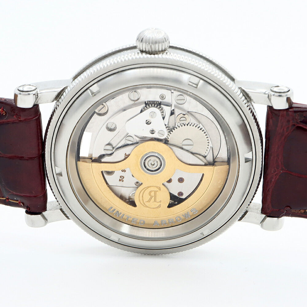 内部点検済 CHRONOSWISS クロノスイス レギュレーター UNITED ARROWS 25本限定 CH1223UA 裏スケ シルバー SS ステンレス 純正ベルト 純正尾錠 メンズ 自動巻き【6ヶ月保証】【腕時計】【中古】