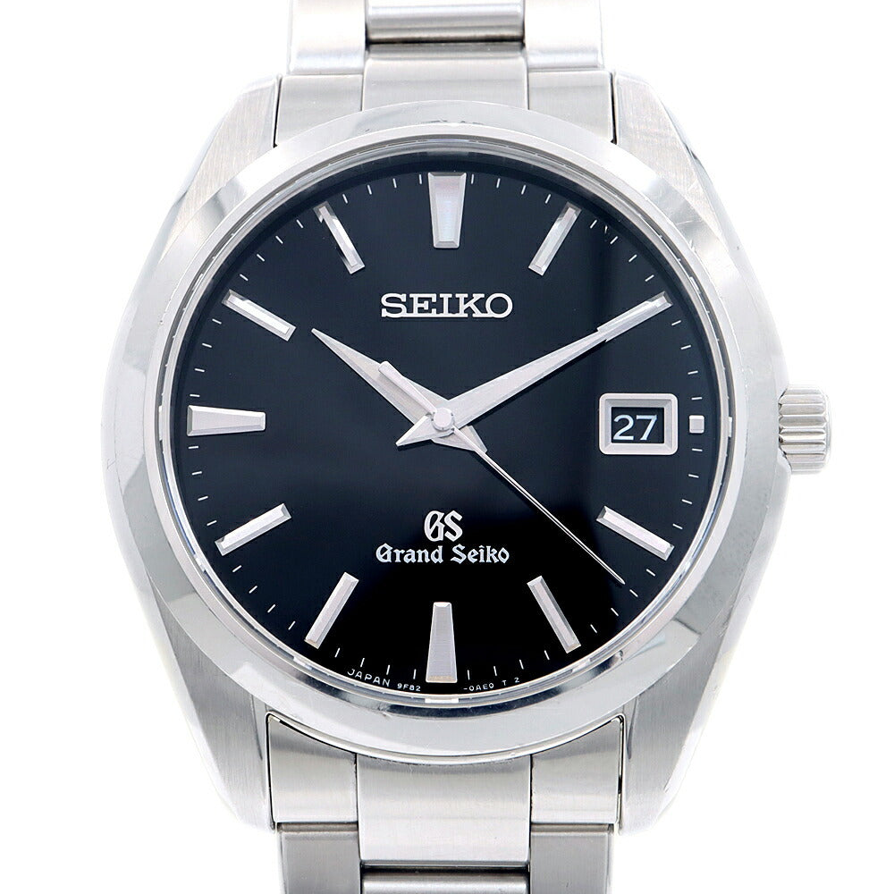電池交換済 SEIKO セイコー GS グランドセイコー ヘリテージコレクション 9F82-0AF0 デイト 100m防水 黒 ブラック SS ステンレス メンズ クォーツ【6ヶ月保証】【腕時計】【中古】