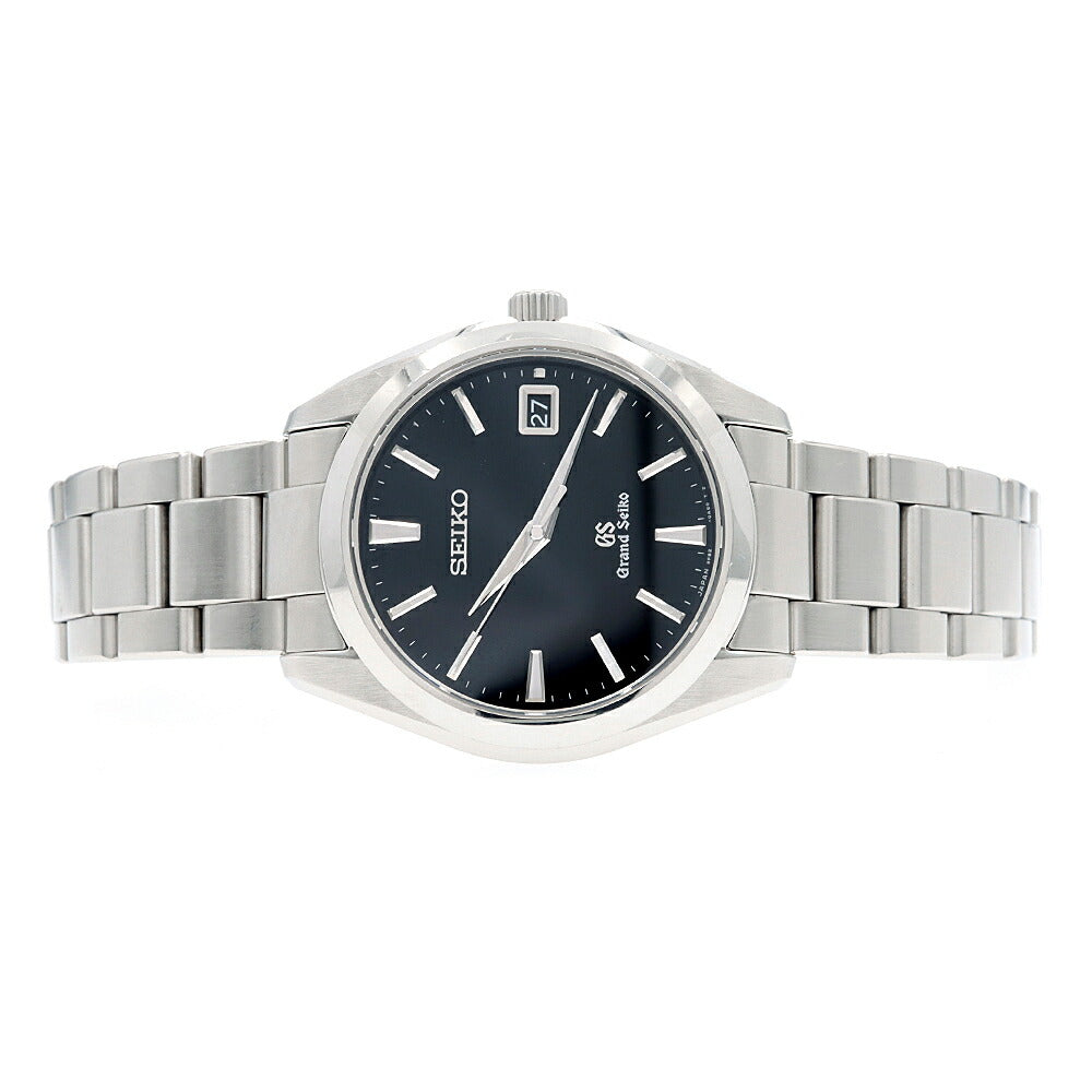 電池交換済 SEIKO セイコー GS グランドセイコー ヘリテージコレクション 9F82-0AF0 デイト 100m防水 黒 ブラック SS ステンレス メンズ クォーツ【6ヶ月保証】【腕時計】【中古】