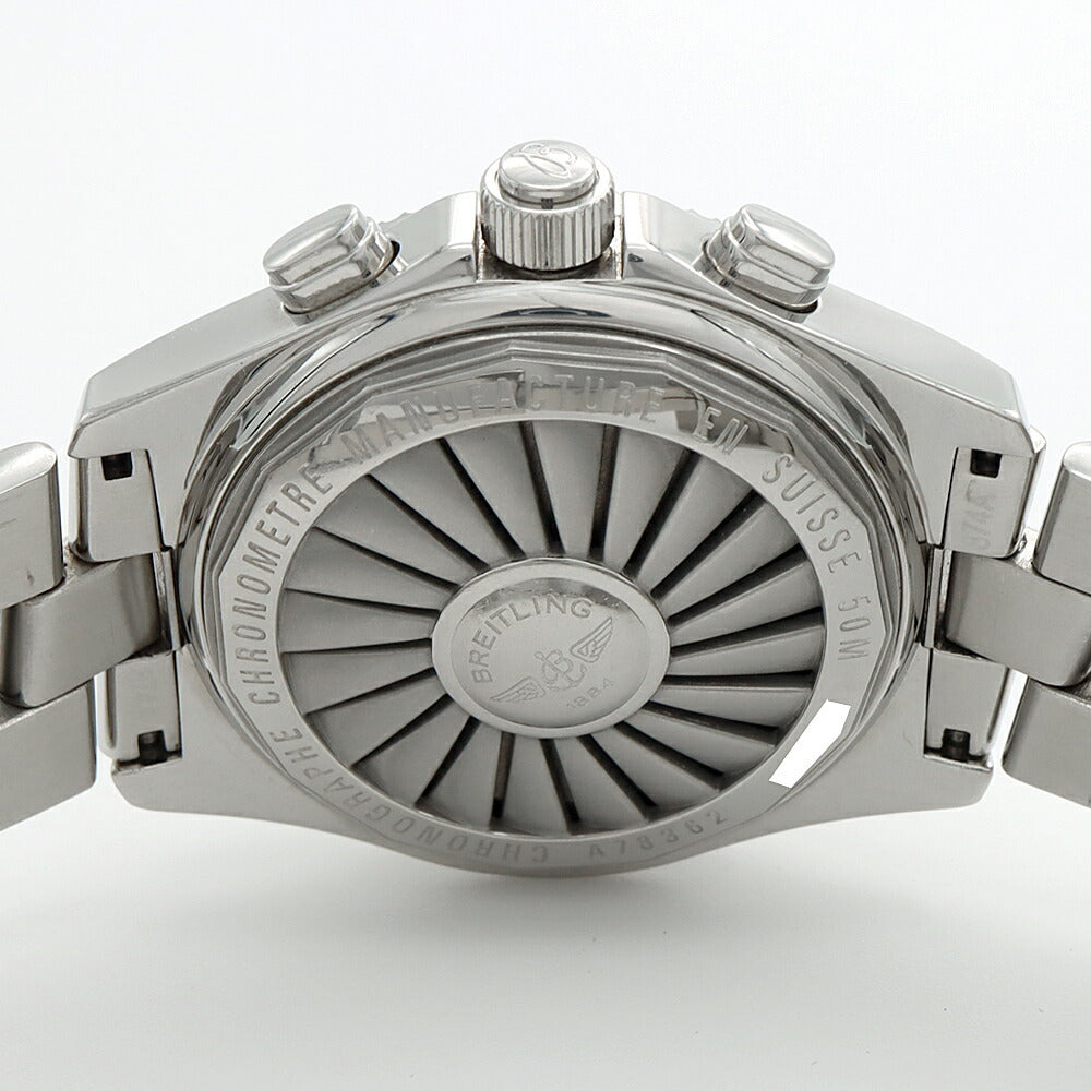 電池交換済 BREITLING ブライトリング B-1 クロノグラフ A78362 デイデイト 50m防水 青 ブルー SS ステンレス メンズ デジアナ クォーツ B1【6ヶ月保証】【腕時計】【中古】