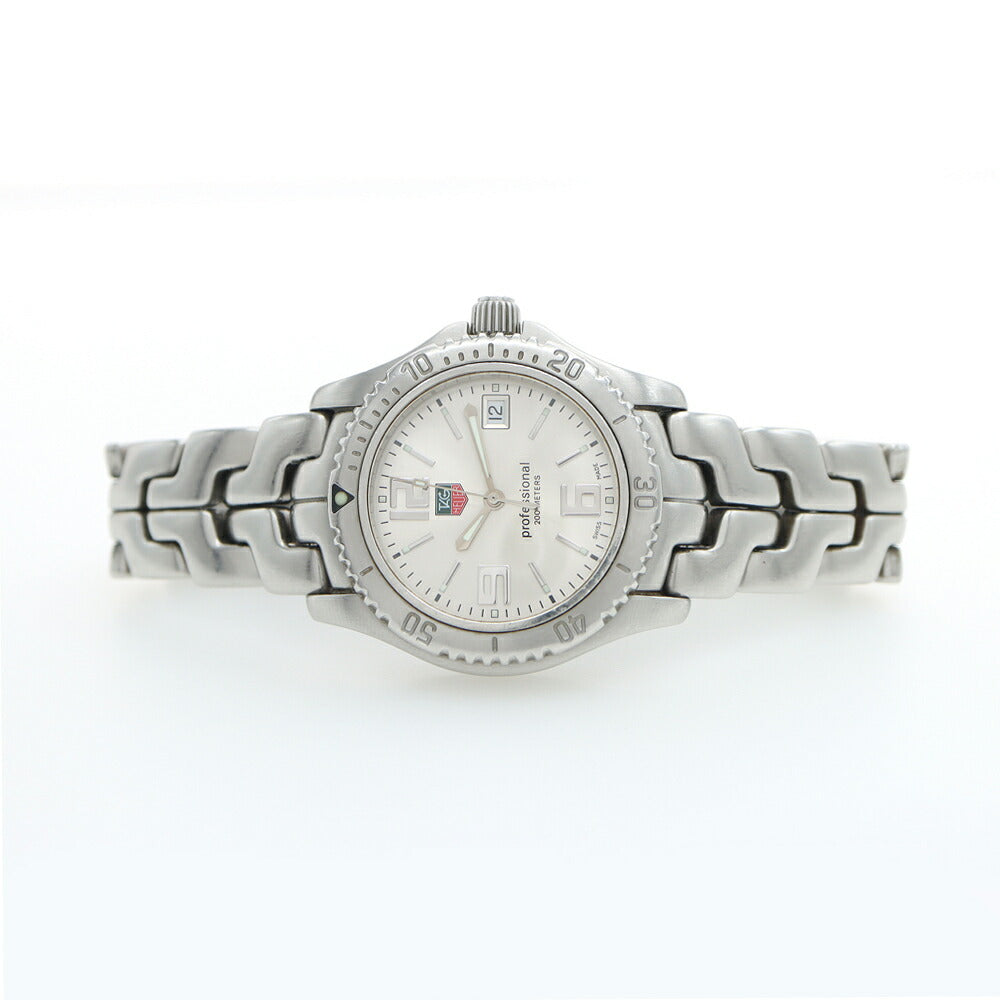 電池交換済 TAG Heuer タグホイヤー リンク プロフェッショナル WT1212 200m防水 デイト シルバー SS ステンレス メンズ クォーツ【6ヶ月保証】【腕時計】【中古】