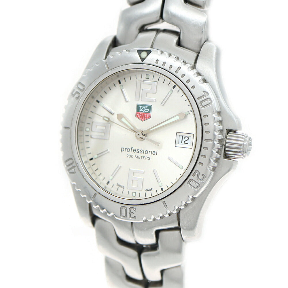電池交換済 TAG Heuer タグホイヤー リンク プロフェッショナル WT1212 200m防水 デイト シルバー SS ステンレス メンズ クォーツ【6ヶ月保証】【腕時計】【中古】