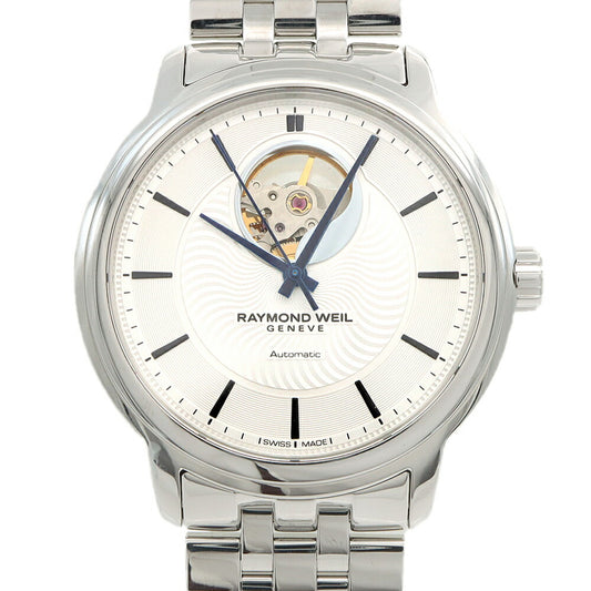 RAYMOND WEIL レイモンドウェイル マエストロ 2227 50m防水 裏スケ シルバー SS ステンレス メンズ 自動巻き【6ヶ月保証】【腕時計】【中古】