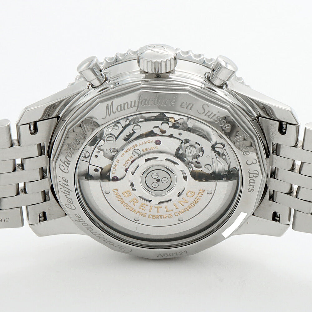BREITLING ブライトリング ナビタイマー B01 クロノグラフ AB0121 デイト スモールセコンド 裏スケ シルバー SS ステンレス メンズ 自動巻き【6ヶ月保証】【腕時計】【中古】