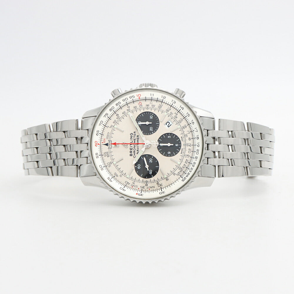 BREITLING ブライトリング ナビタイマー B01 クロノグラフ AB0121 デイト スモールセコンド 裏スケ シルバー SS ステンレス メンズ 自動巻き【6ヶ月保証】【腕時計】【中古】