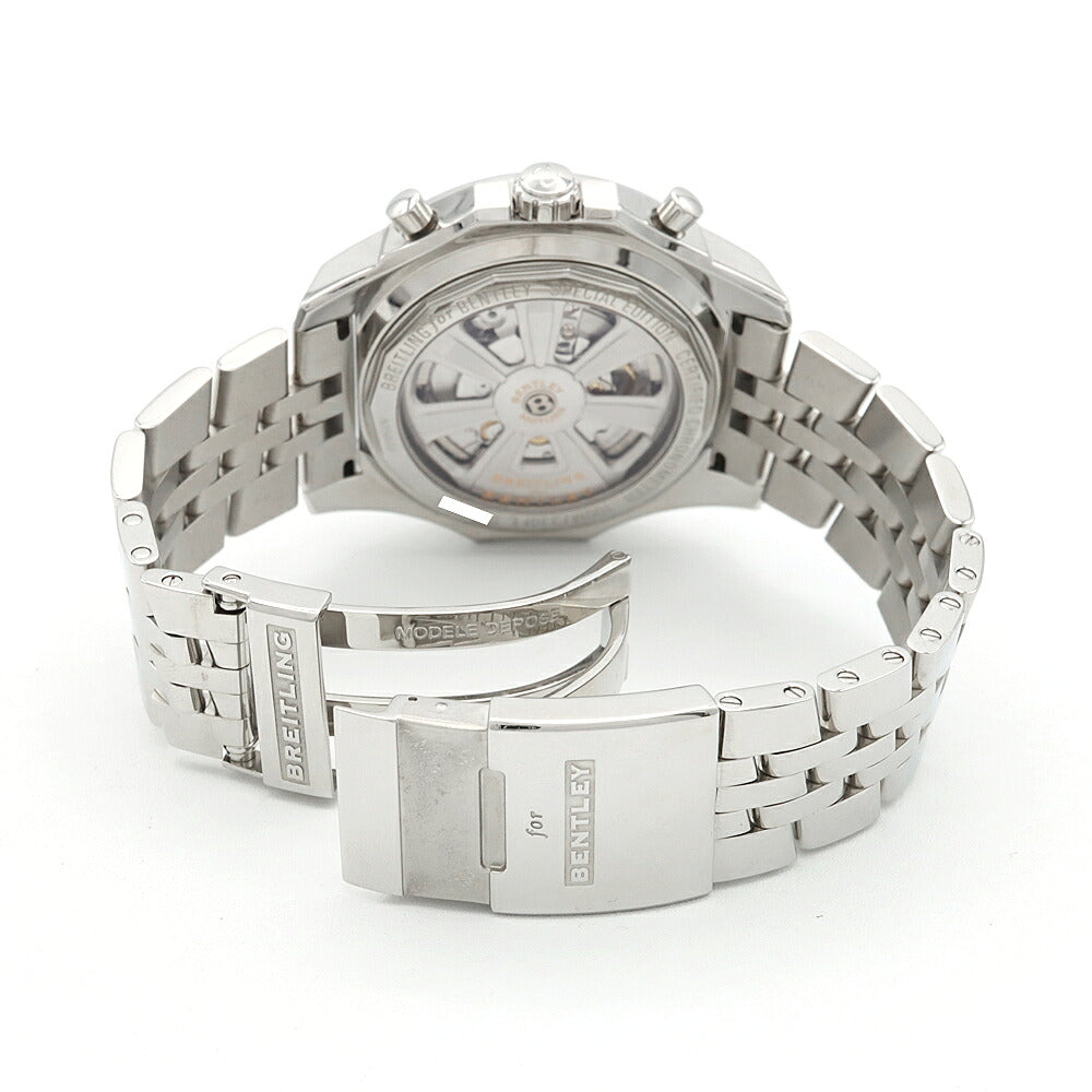 BREITLING ブライトリング ベントレー バーナート レーシング A25366 クロノグラフ 100m防水 裏スケ デイト 黒 ブラック SS ステンレス メンズ 自動巻き【自社保証6ヶ月】【腕時計】【中古】