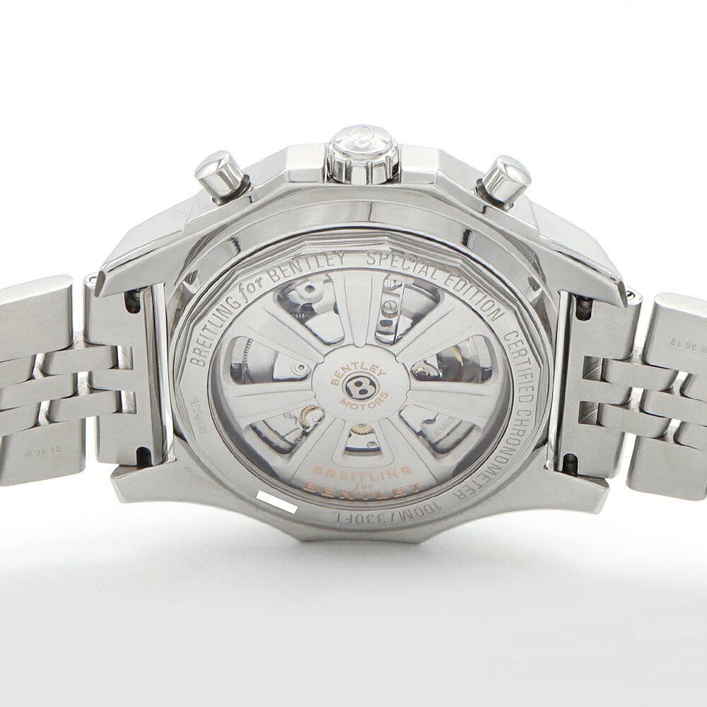 BREITLING ブライトリング ベントレー バーナート レーシング A25366 クロノグラフ 100m防水 裏スケ デイト 黒 ブラック SS ステンレス メンズ 自動巻き【自社保証6ヶ月】【腕時計】【中古】
