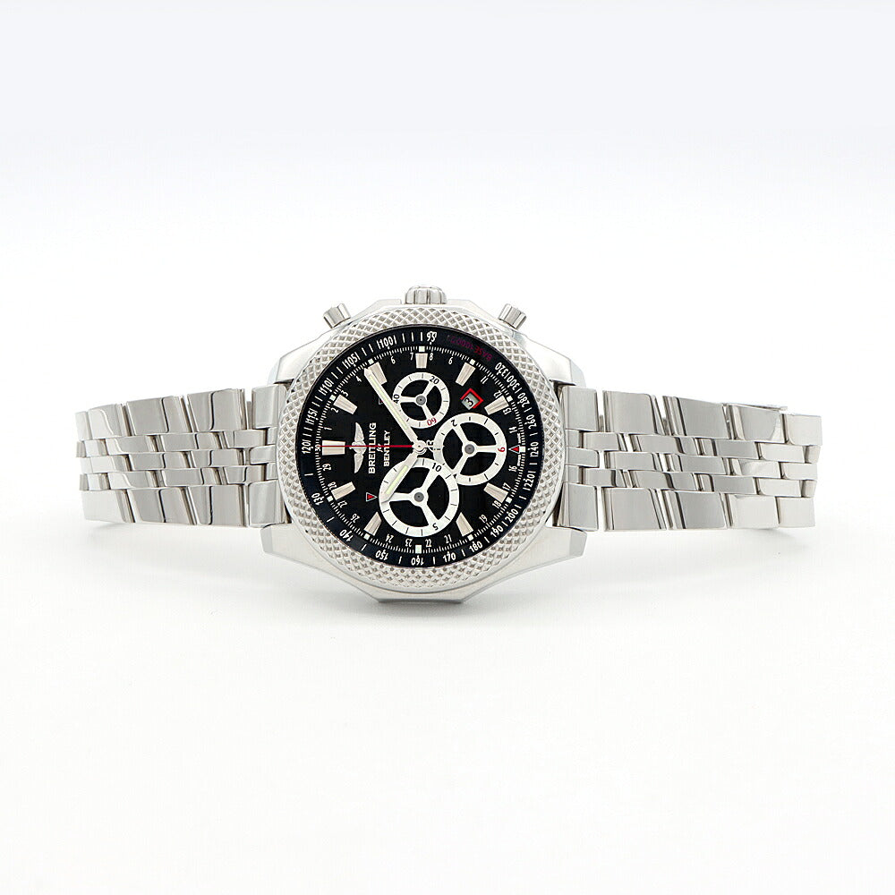 BREITLING ブライトリング ベントレー バーナート レーシング A25366 クロノグラフ 100m防水 裏スケ デイト 黒 ブラック SS ステンレス メンズ 自動巻き【自社保証6ヶ月】【腕時計】【中古】