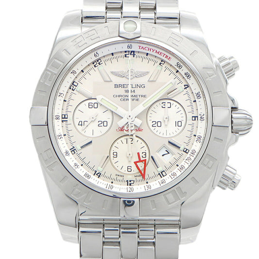 BREITLING ブライトリング クロノマット 44 GMT AB0420 クロノグラフ デイト 200m防水 シルバー SS ステンレス メンズ 自動巻き【6ヶ月保証】【腕時計】【中古】