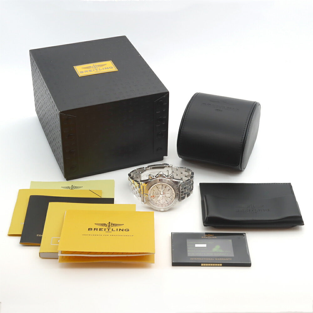 BREITLING ブライトリング クロノマット 44 GMT AB0420 クロノグラフ デイト 200m防水 シルバー SS ステンレス メンズ 自動巻き【6ヶ月保証】【腕時計】【中古】