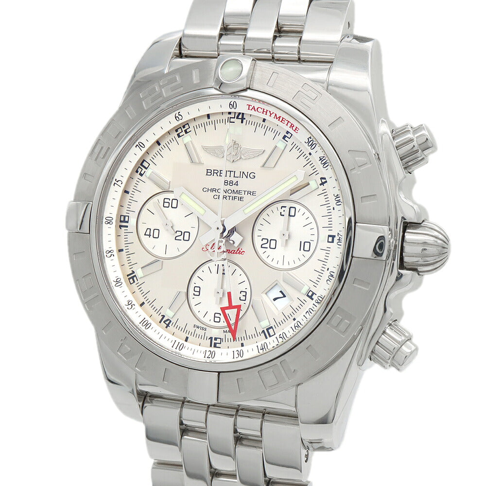 BREITLING ブライトリング クロノマット 44 GMT AB0420 クロノグラフ デイト 200m防水 シルバー SS ステンレス メンズ 自動巻き【6ヶ月保証】【腕時計】【中古】