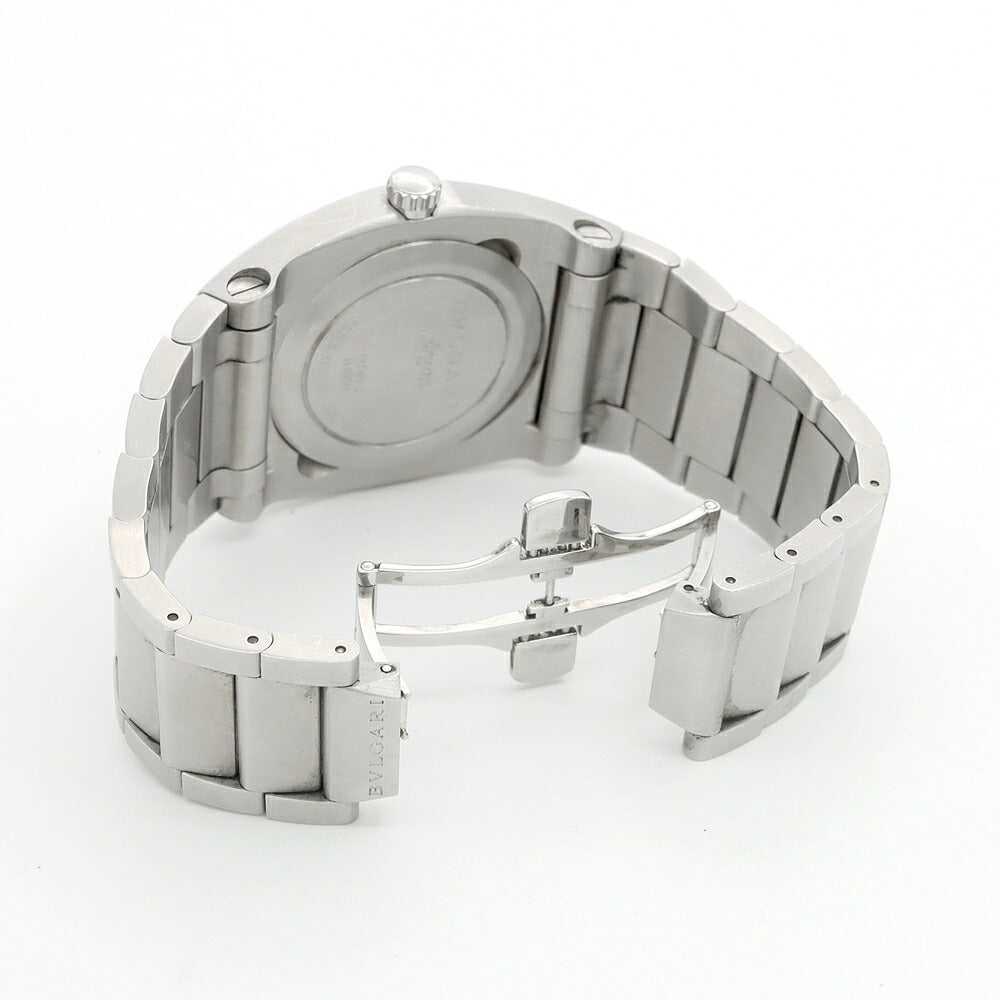内部点検済 BVLGARI ブルガリ エルゴン EG40S デイト 黒 ブラック SS ステンレス メンズ 自動巻き【6ヶ月保証】【腕時計】【中古】
