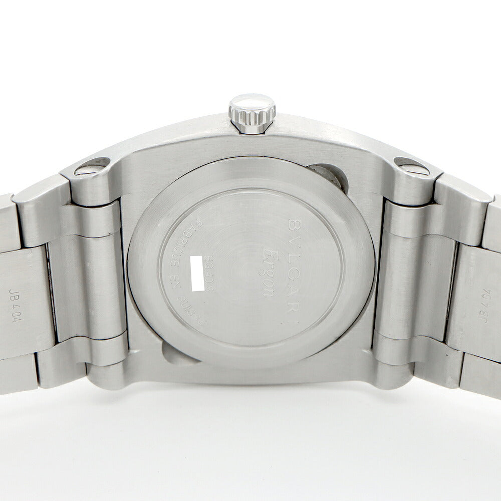 内部点検済 BVLGARI ブルガリ エルゴン EG40S デイト 黒 ブラック SS ステンレス メンズ 自動巻き【6ヶ月保証】【腕時計】【中古】