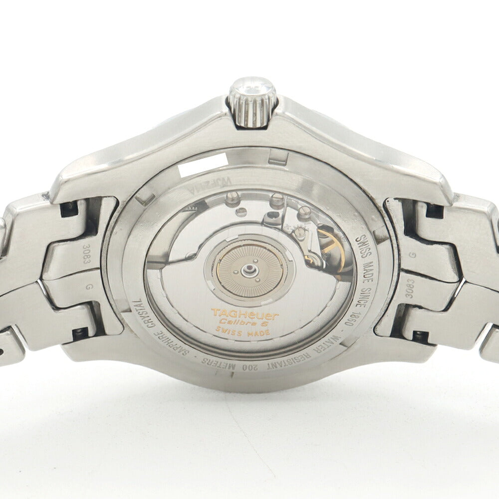 TAG Heuer タグホイヤー リンク キャリバー6 WJF211A スモールセコンド 200m防水 デイト 裏スケ 黒 ブラック SS ステンレス メンズ 自動巻き【6ヶ月保証】【腕時計】【中古】