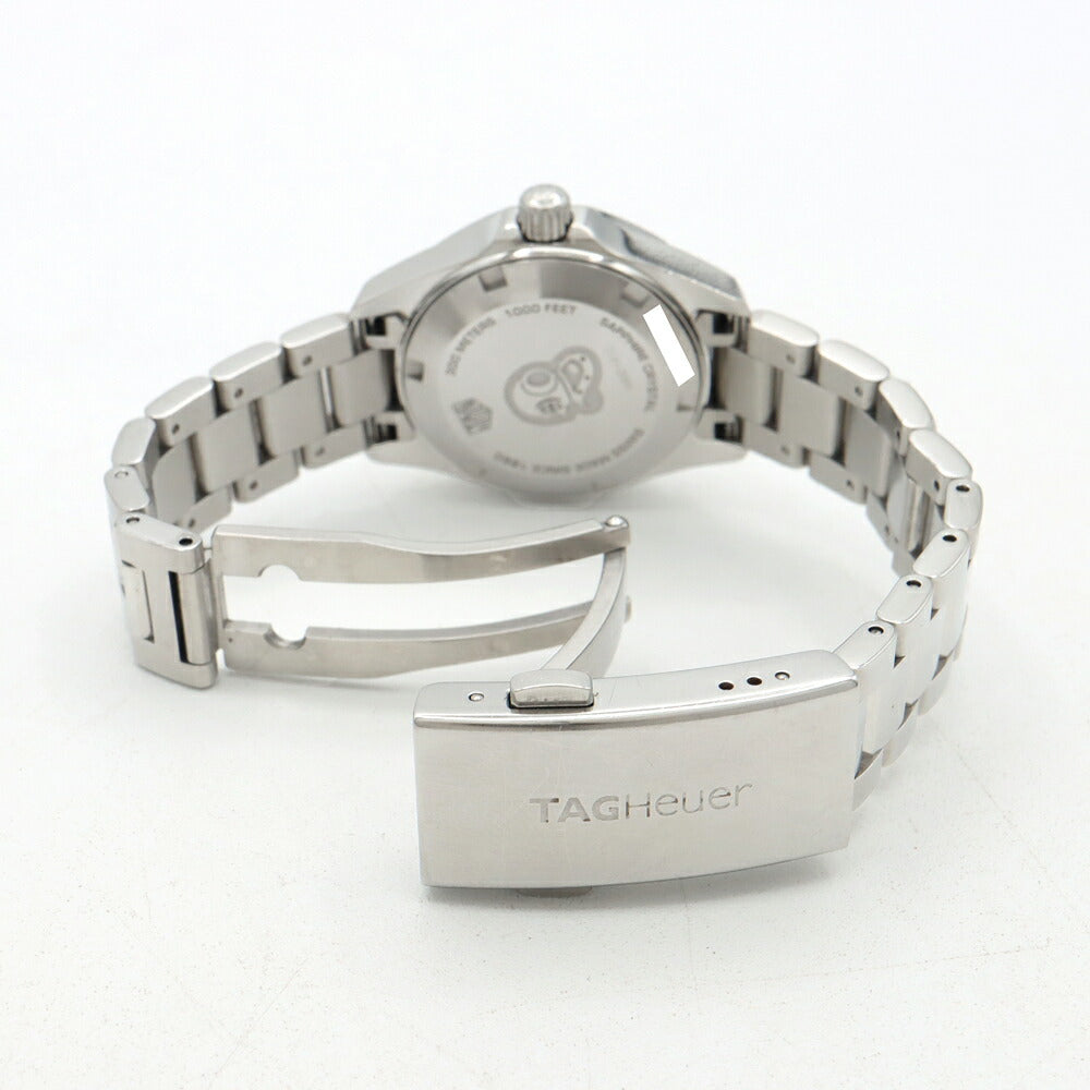 電池交換済 TAG Heuer タグホイヤー アクアレーサー WBD1412 デイト 300m防水 青 ブルー SS ステンレス レディース クォーツ【6ヶ月保証】【腕時計】【中古】