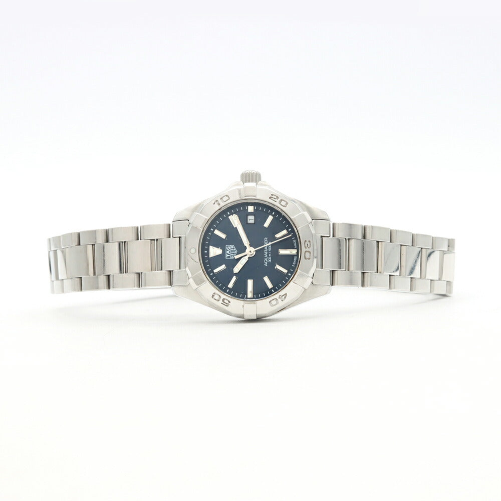 電池交換済 TAG Heuer タグホイヤー アクアレーサー WBD1412 デイト 300m防水 青 ブルー SS ステンレス レディース クォーツ【6ヶ月保証】【腕時計】【中古】