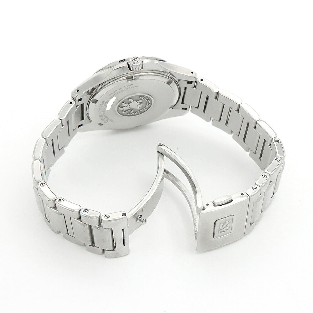 電池交換済 SEIKO セイコー GS グランドセイコー 9F82-0AD0 100m防水 デイト 黒 ブラック SS ステンレス メンズ クォーツ【6ヶ月保証】【腕時計】【中古】