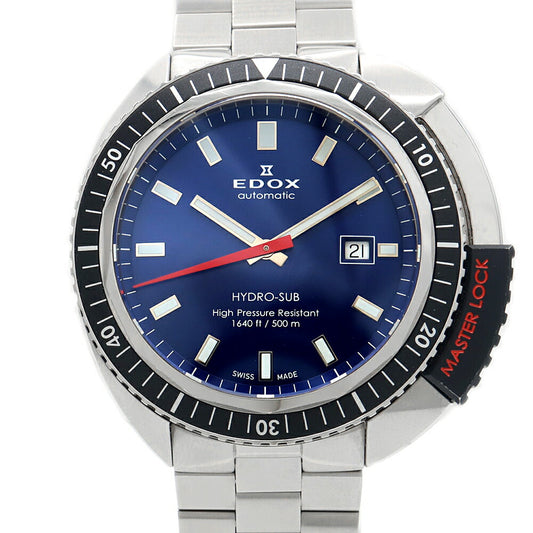 内部点検済 EDOX エドックス ハイドロサブ 80301-3NM-BUIN デイト 500m防水 青 ブルー SS ステンレス メンズ 自動巻き【6ヶ月保証】【腕時計】【中古】