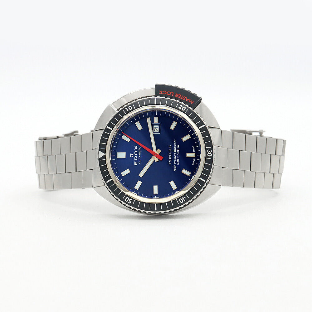 Internally inspected EDOX Hydrosub 80301-3NM-BUIN Date 500m Water Resistant Blue SS Stainless Steel Men's Automatic Winding [6 Month Warranty] [Watch] [Used]