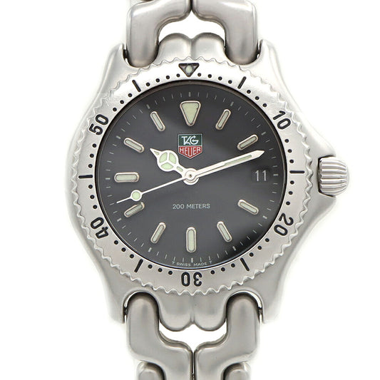 電池交換済 TAG Heuer タグホイヤー S/el セルシリーズ S99.213M デイト 200m防水 グレー SS ステンレス メンズ クォーツ【6ヶ月保証】【腕時計】【中古】