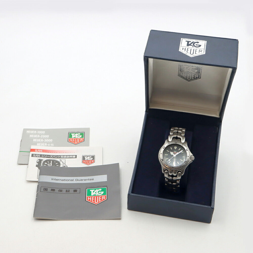 電池交換済 TAG Heuer タグホイヤー S/el セルシリーズ S99.213M デイト 200m防水 グレー SS ステンレス メンズ クォーツ【6ヶ月保証】【腕時計】【中古】