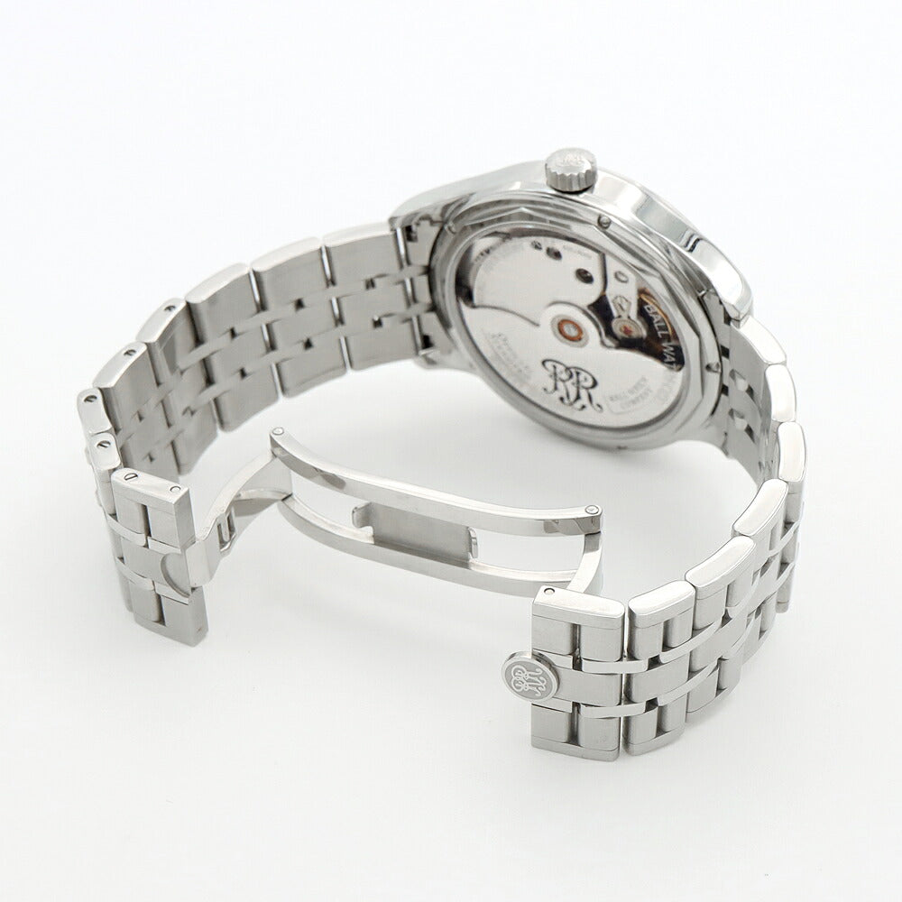 BALL ボール ウォッチ トレインマスター マニュファクチュア80 NM3280D デイト 裏スケ 50m防水 黒 ブラック SS ステンレス メンズ 自動巻き【6ヶ月保証】【腕時計】【中古】