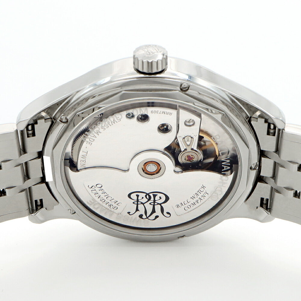 BALL ボール ウォッチ トレインマスター マニュファクチュア80 NM3280D デイト 裏スケ 50m防水 黒 ブラック SS ステンレス メンズ 自動巻き【6ヶ月保証】【腕時計】【中古】