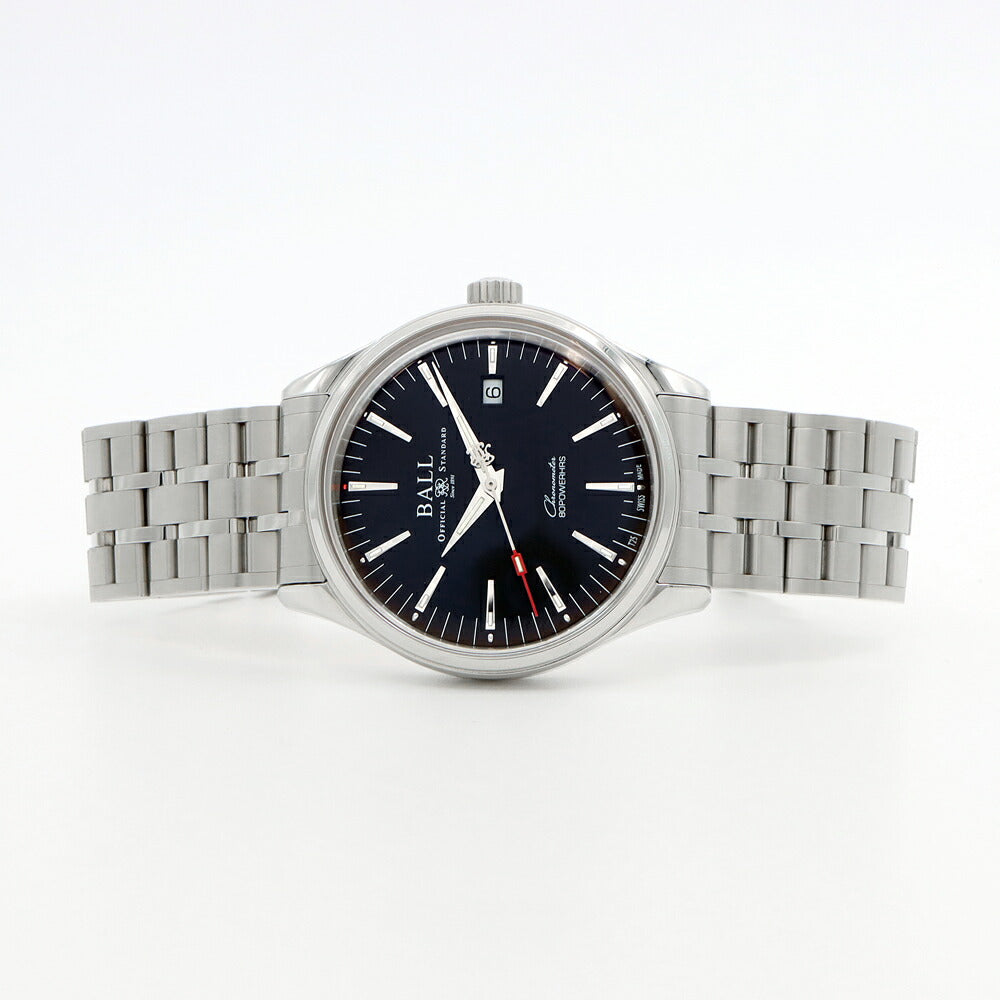 BALL ボール ウォッチ トレインマスター マニュファクチュア80 NM3280D デイト 裏スケ 50m防水 黒 ブラック SS ステンレス メンズ 自動巻き【6ヶ月保証】【腕時計】【中古】