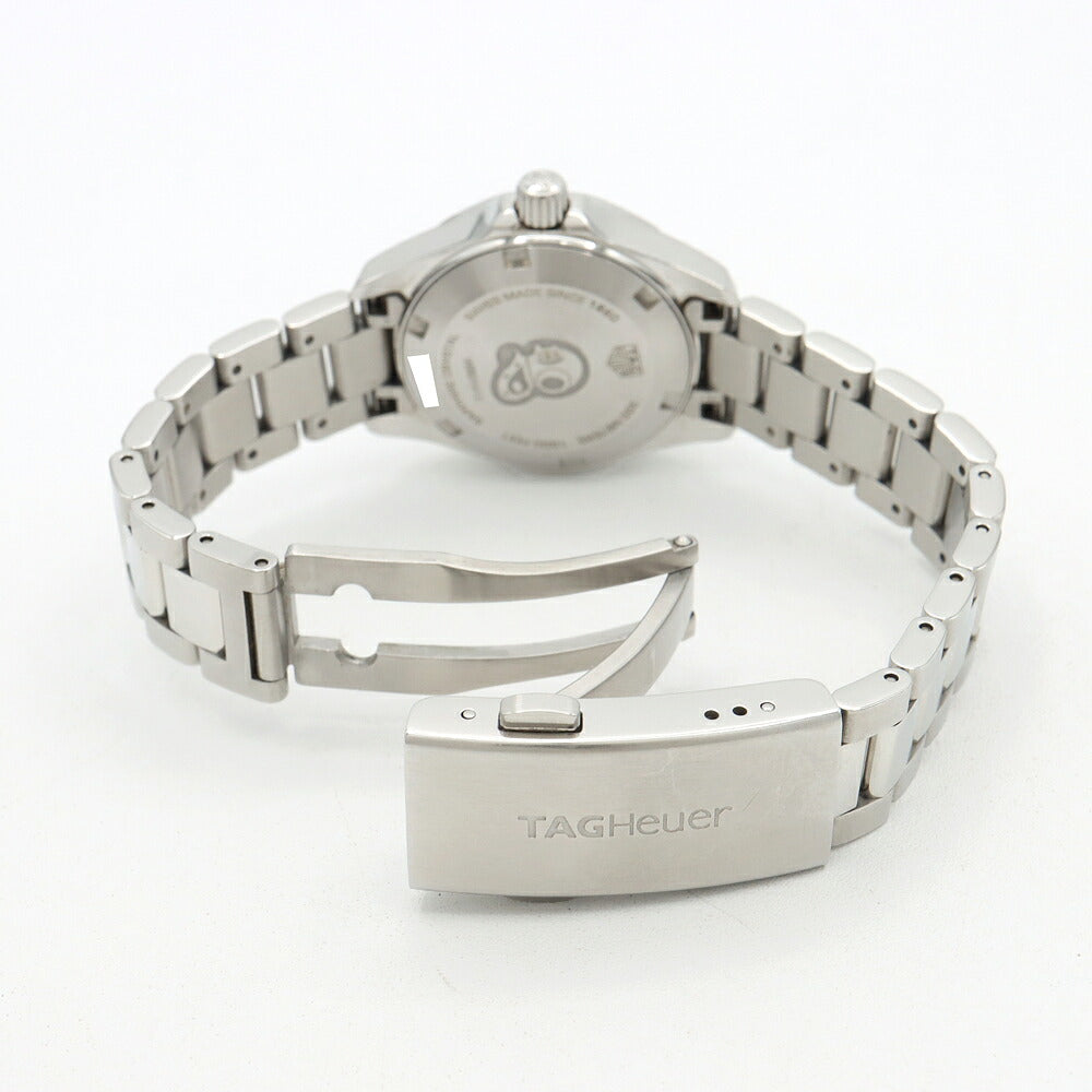 電池交換済 TAG Heuer タグホイヤー アクアレーサー WBD1412 デイト 300m防水 青 ブルー SS ステンレス レディース クォーツ【6ヶ月保証】【腕時計】【中古】