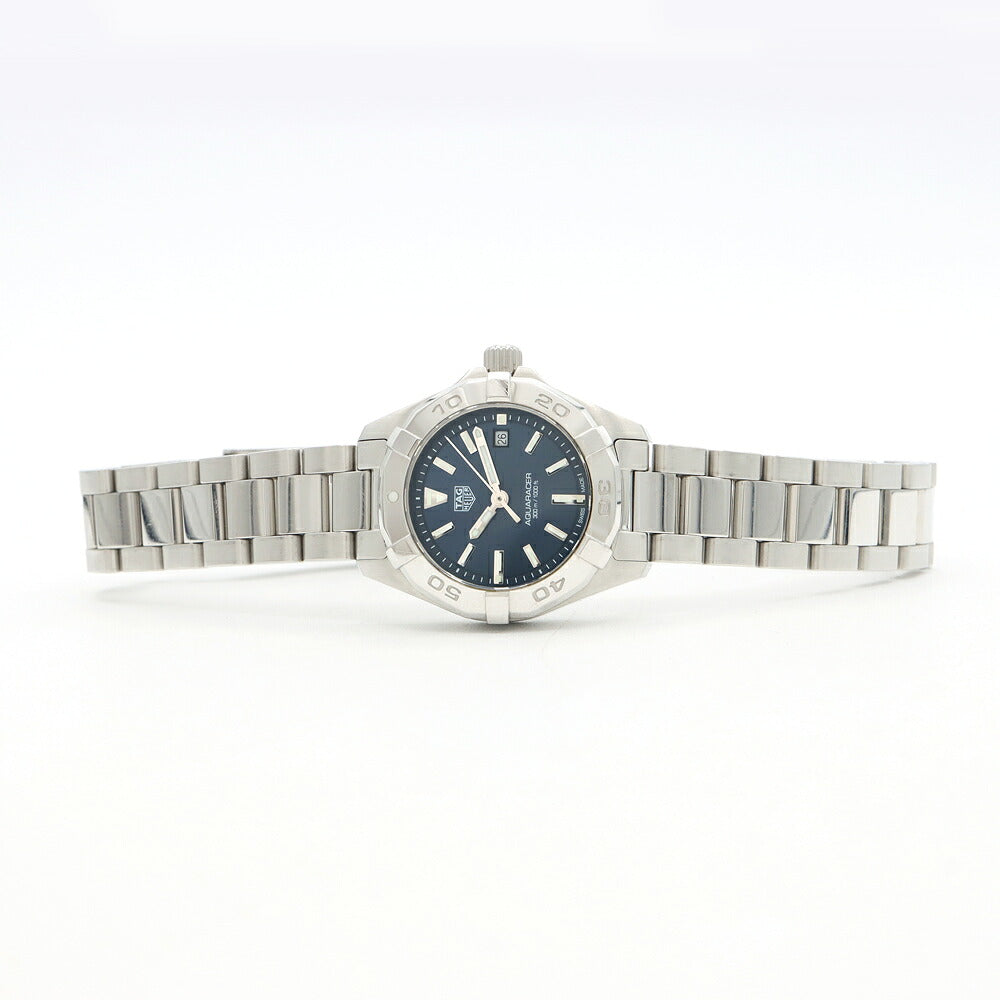 電池交換済 TAG Heuer タグホイヤー アクアレーサー WBD1412 デイト 300m防水 青 ブルー SS ステンレス レディース クォーツ【6ヶ月保証】【腕時計】【中古】