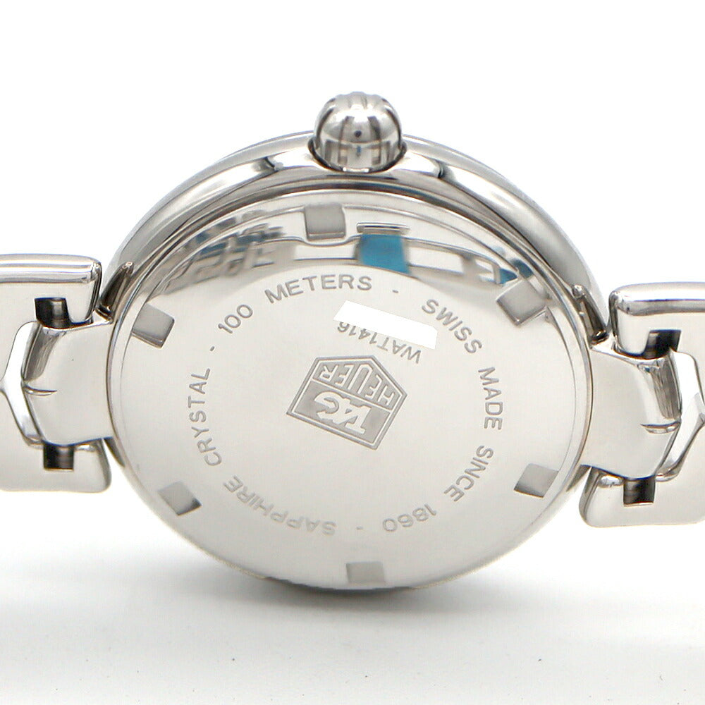 電池交換済 TAG Heuer タグホイヤー リンク WAT1416 デイト 100m防水 シルバー ギョーシェ SS ステンレス レディース クォーツ【6ヶ月保証】【腕時計】【中古】
