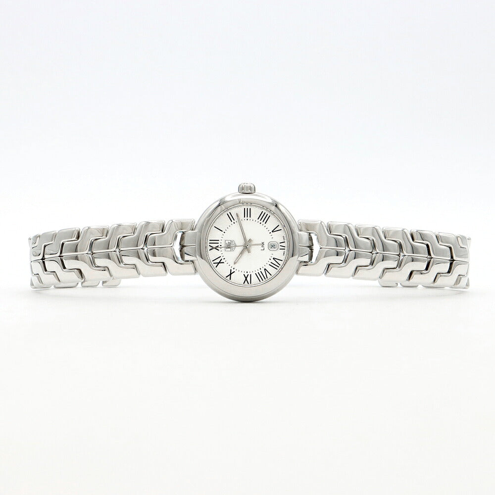 電池交換済 TAG Heuer タグホイヤー リンク WAT1416 デイト 100m防水 シルバー ギョーシェ SS ステンレス レディース クォーツ【6ヶ月保証】【腕時計】【中古】