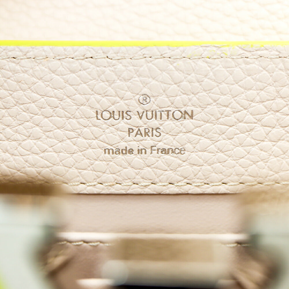 LOUIS VUITTON ルイヴィトン LVロゴ カプシーヌMINI M57521 ハンドバッグ ショルダーバッグ 2WAYバッグ トリヨン レザー イエロー ベージュ レディース【バッグ】【中古】
