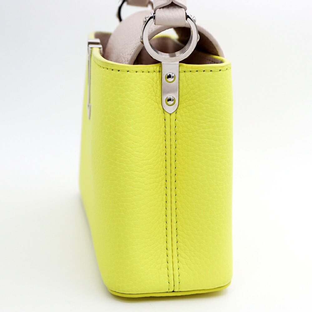 LOUIS VUITTON ルイヴィトン LVロゴ カプシーヌMINI M57521 ハンドバッグ ショルダーバッグ 2WAYバッグ トリヨン レザー イエロー ベージュ レディース【バッグ】【中古】