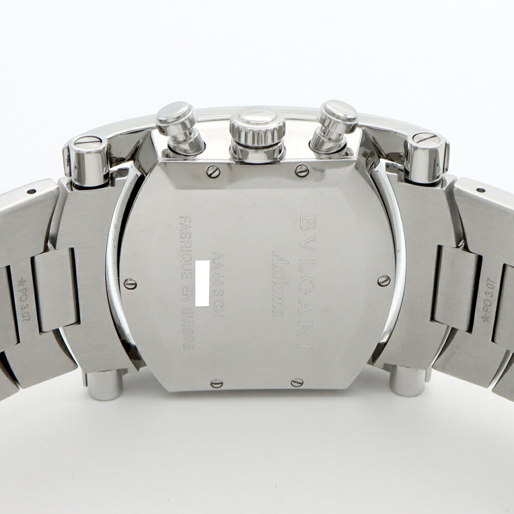 BVLGARI ブルガリ アショーマ クロノグラフ AA44SCH デイト ブルーグレー SS ステンレス メンズ 自動巻き【6ヶ月保証】【腕時計】【中古】