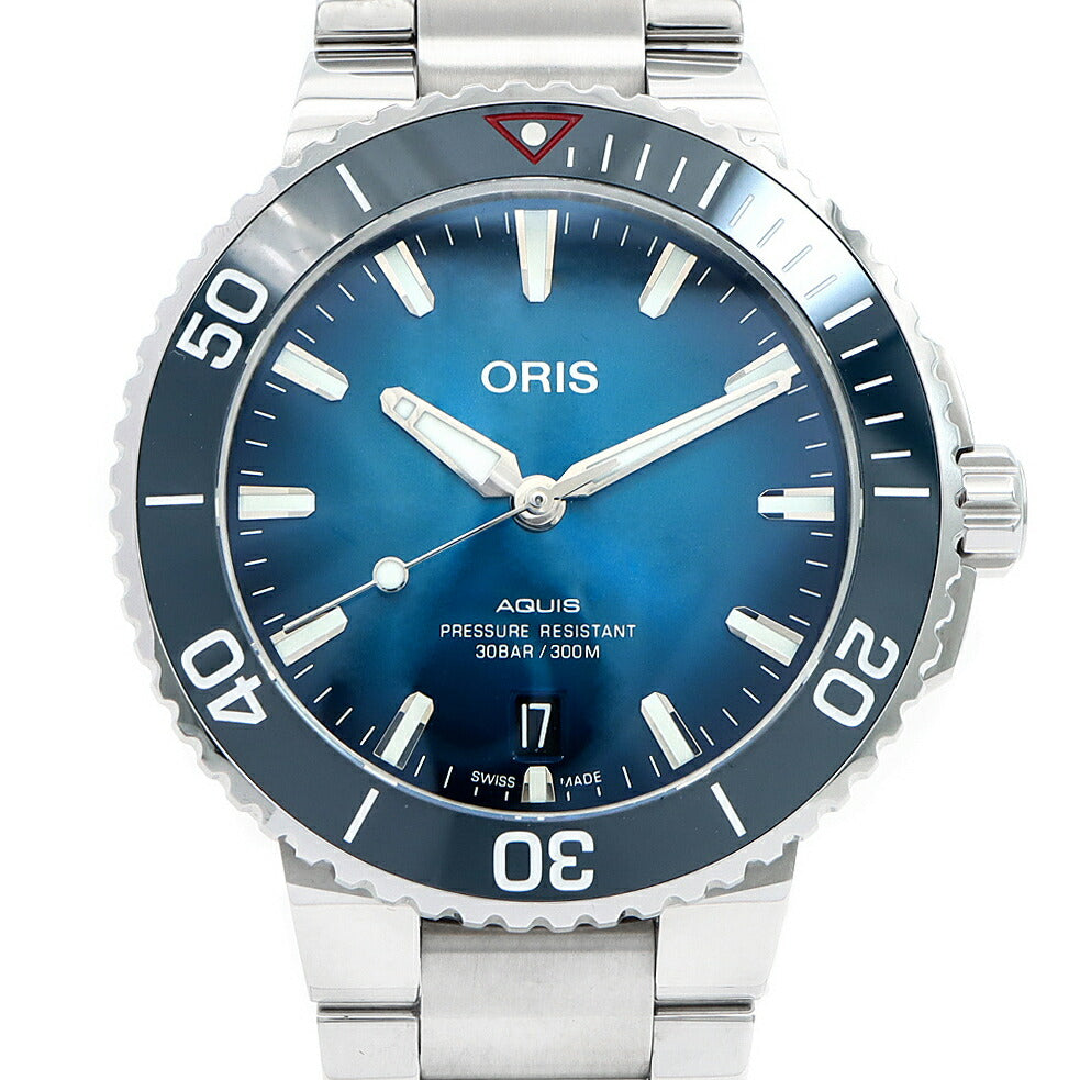 ORIS オリス アクイス クリーンオーシャン リミテッドエディション 01 733 7732 4185 デイト 300m防水 青 ブルー SS ステンレス CE セラミック メンズ 自動巻き【6ヶ月保証】【腕時計】【中古】