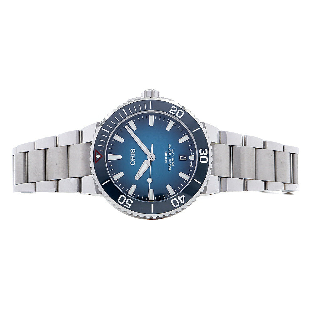 ORIS オリス アクイス クリーンオーシャン リミテッドエディション 01 733 7732 4185 デイト 300m防水 青 ブルー SS ステンレス CE セラミック メンズ 自動巻き【6ヶ月保証】【腕時計】【中古】