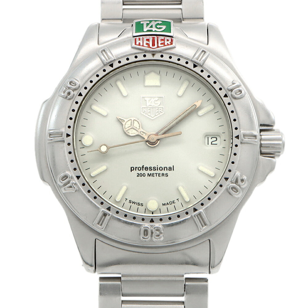 電池交換済 TAG Heuer タグホイヤー プロフェッショナル200 999.713A デイト 200m防水 ライトグレー SS ステンレス メンズ クォーツ【6ヶ月保証】【腕時計】【中古】