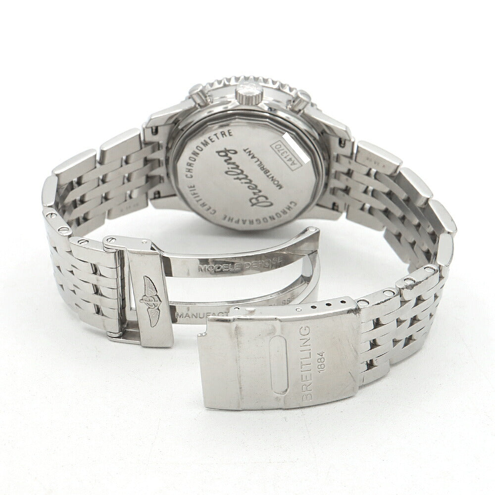 BREITLING ブライトリング ナビタイマー モンブリラン クロノグラフ A41370 デイト 30m防水 黒 ブラック シルバー SS ステンレス メンズ 自動巻き【6ヶ月保証】【腕時計】【中古】