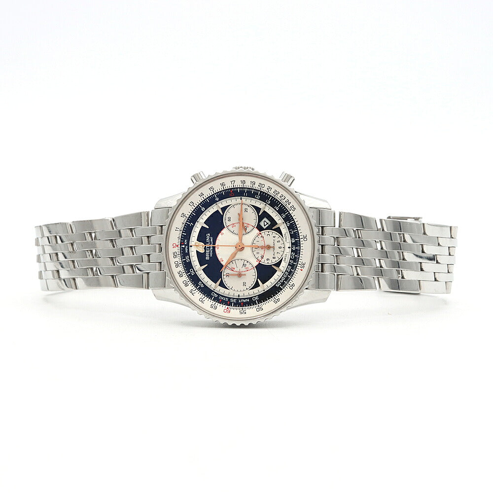 BREITLING ブライトリング ナビタイマー モンブリラン クロノグラフ A41370 デイト 30m防水 黒 ブラック シルバー SS ステンレス メンズ 自動巻き【6ヶ月保証】【腕時計】【中古】
