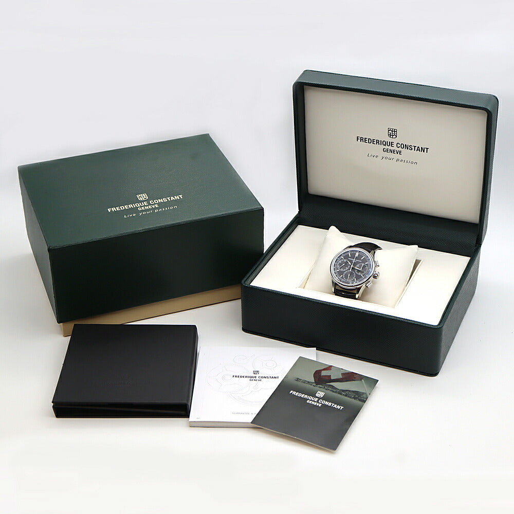 FREDERIQUE CONSTANT フレデリックコンスタント フライバック マニュファクチュール クロノグラフ FC-760X4H4/6 裏スケ 50m防水 グレー SS ステンレス 純正ベルト 純正尾錠 メンズ 自動巻き【6ヶ月保証】【腕時計】【中古】
