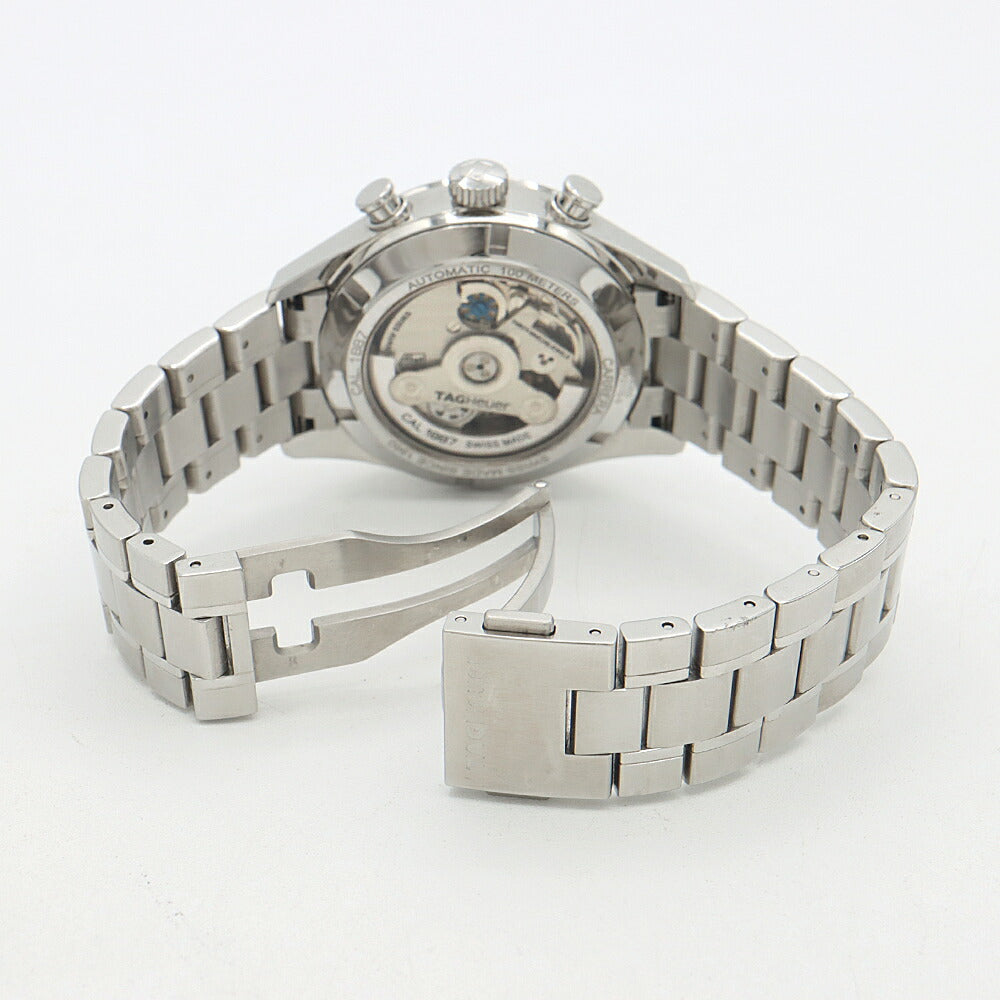 TAG Heuer タグホイヤー カレラ キャリバー1887 クロノグラフ CAR2110 BA0720 デイト 100m防水 裏スケ 黒 ブラック SS ステンレス メンズ 自動巻き【6ヶ月保証】【腕時計】【中古】