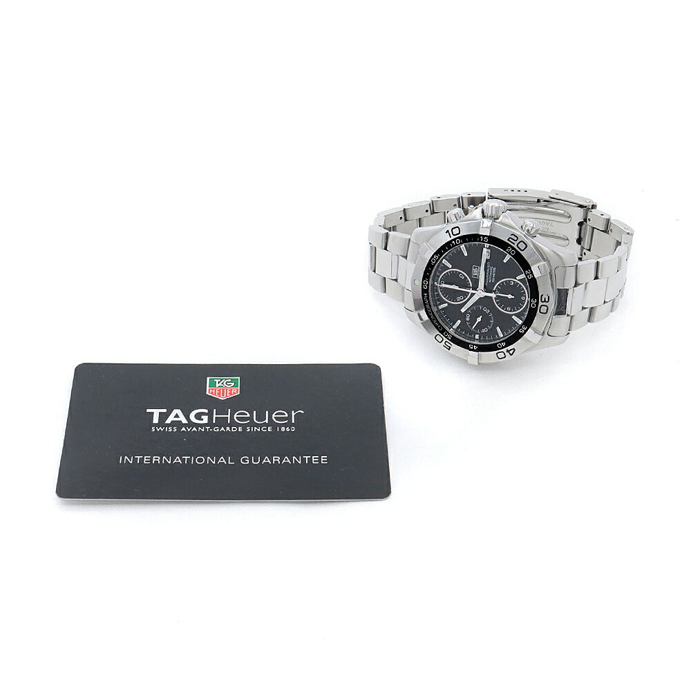TAG Heuer タグホイヤー アクアレーサー クロノグラフ CAF2110 BA0809 デイト 300m防水 黒 ブラック SS ステンレス メンズ 自動巻き【6ヶ月保証】【腕時計】【中古】