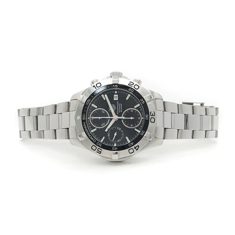 TAG Heuer タグホイヤー アクアレーサー クロノグラフ CAF2110 BA0809 デイト 300m防水 黒 ブラック SS ステンレス メンズ 自動巻き【6ヶ月保証】【腕時計】【中古】