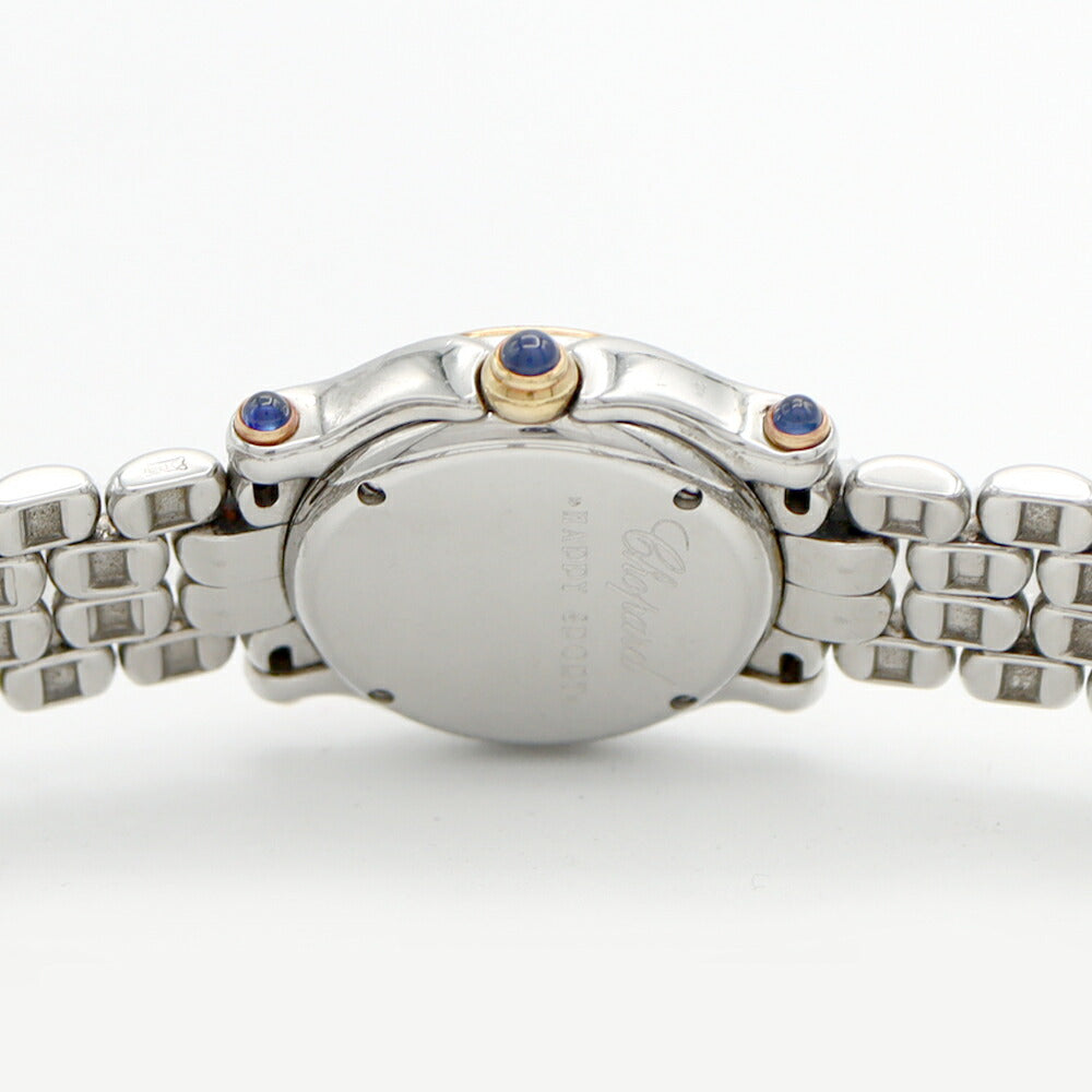 電池交換済 Chopard ショパール ハッピースポーツ 27/8295 5Pダイヤ ダイヤモンド 白 ホワイト YG イエローゴールド SS ステンレス レディース クォーツ【6ヶ月保証】【腕時計】【中古】