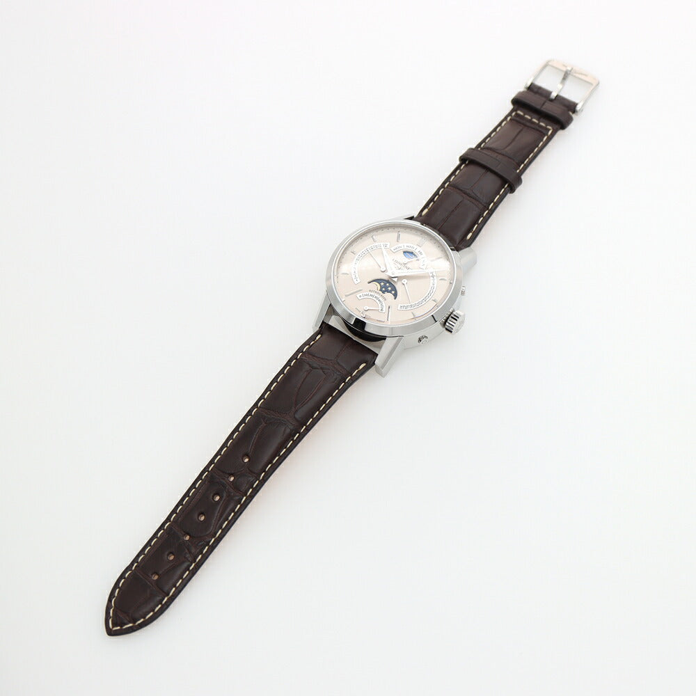 内部点検済 LONGINES ロンジン 1832 4レトログラード L4.828.4 ムーンフェイズ デイデイト ナイトアンドデイ 裏スケ シルバー SS ステンレス 純正ベルト 純正尾錠 メンズ 自動巻き【6ヶ月保証】【腕時計】【中古】 内部点検済 LONGINES ロンジン 1832 4レトログラード L4.828.4 ムーン
